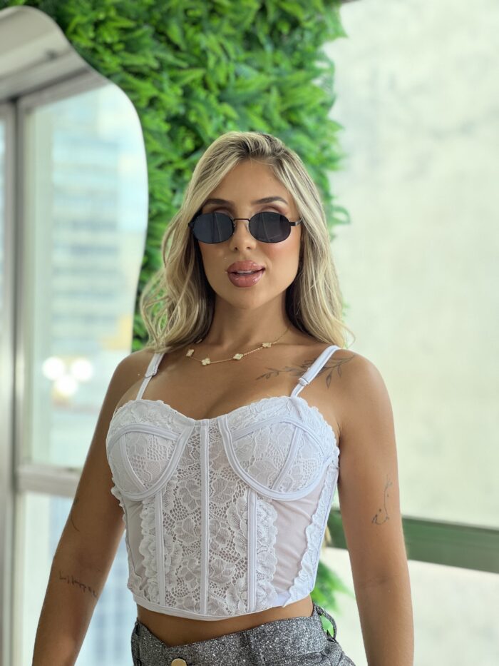 corselet renda branco