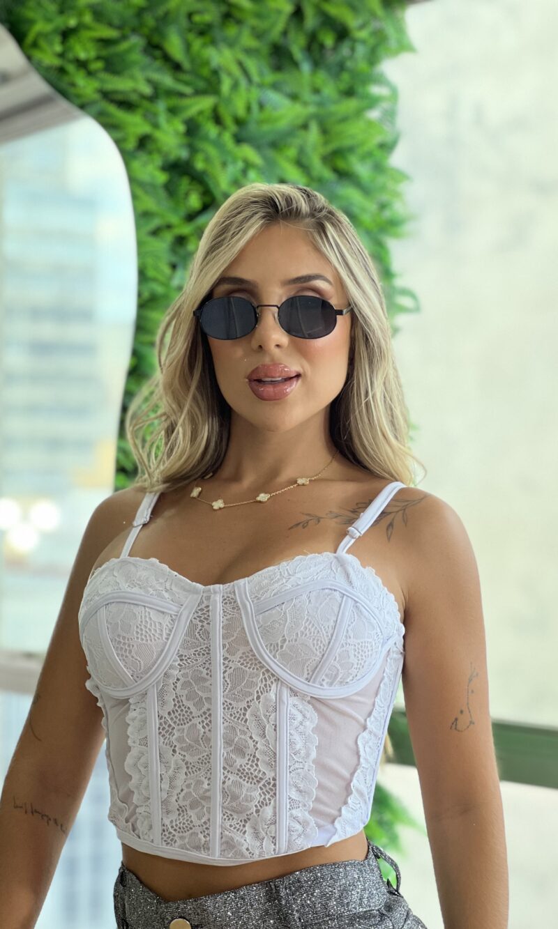 corselet renda branco