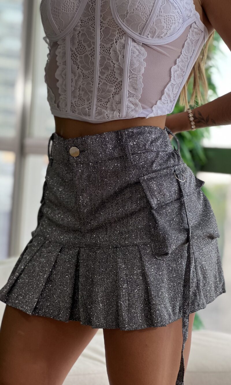 saia brilho beyonce prata