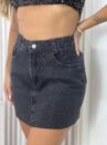 saia jeans brilho black