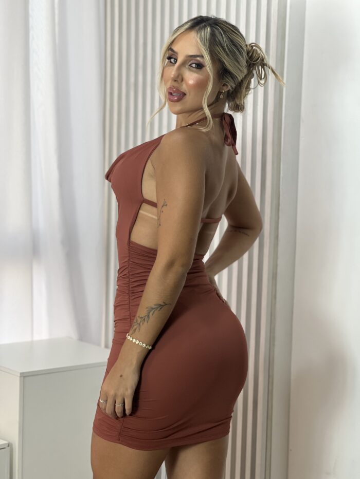 vestido poliamida shay marrom vestido poliamida shay marrom