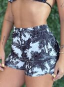 short estampado preto branco