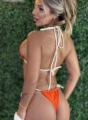 conjunto biquini saida de praia cancun off laranja