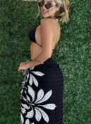 canga estampada preto branco