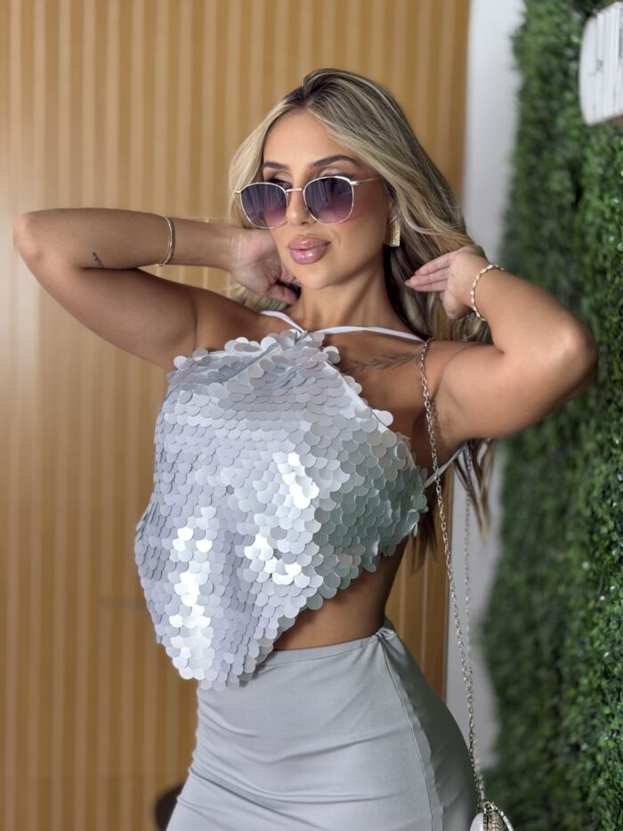 cropped carnaval prata