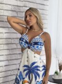 vestido longo marinez estampado tucano azul