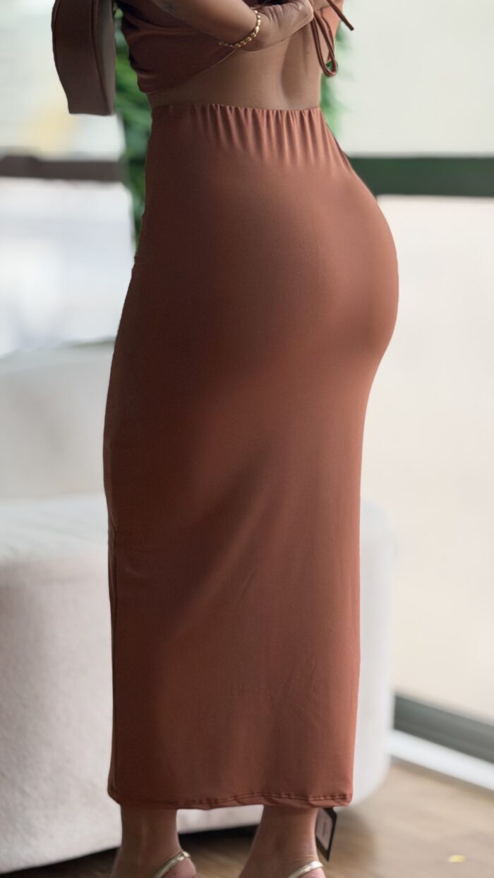 saia midi renata marrom saia midi renata marrom