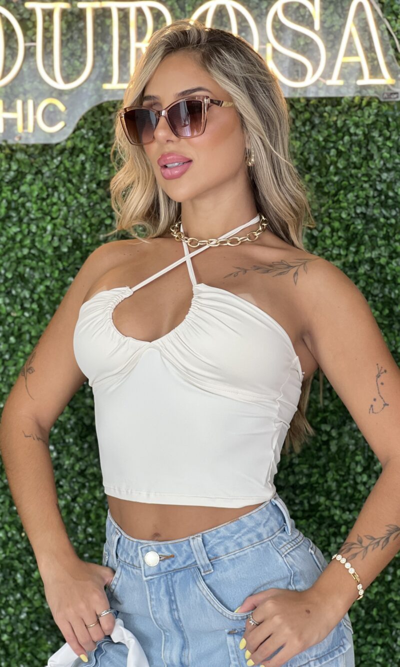 cropped poliamida dienifer off white