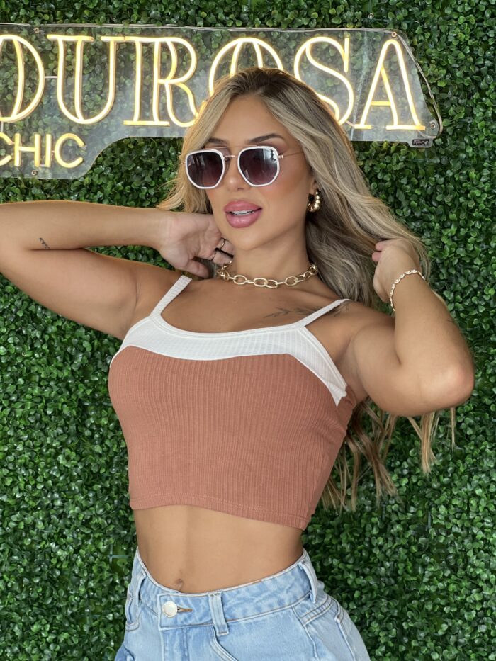 cropped shakira marrom