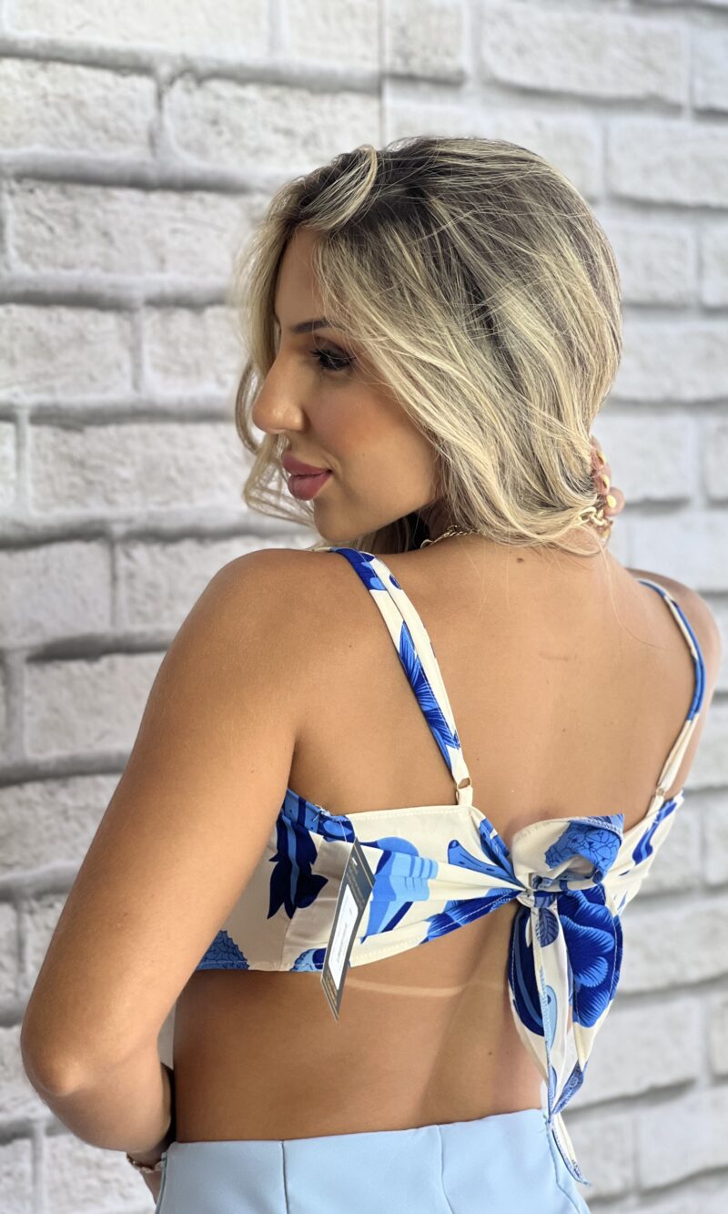 cropped chiara tucano branco azul