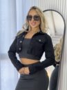jaqueta cropped jeans lorena black