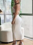 vestido midi modal lana branco