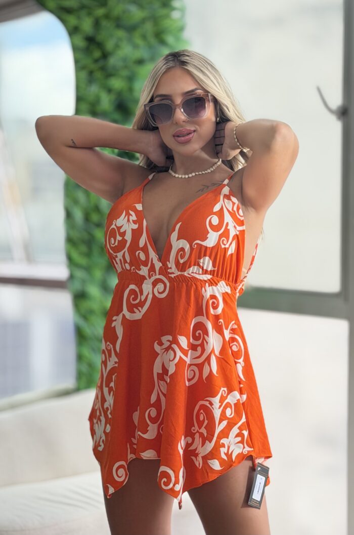 vestido macaquinho jaqueline laranja vestido macaquinho jaqueline laranja