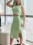 conjunto canelado midi mary verde