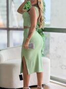 conjunto canelado midi mary verde