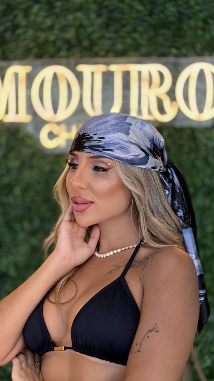 lenco cetim azul preto lenco cetim azul preto