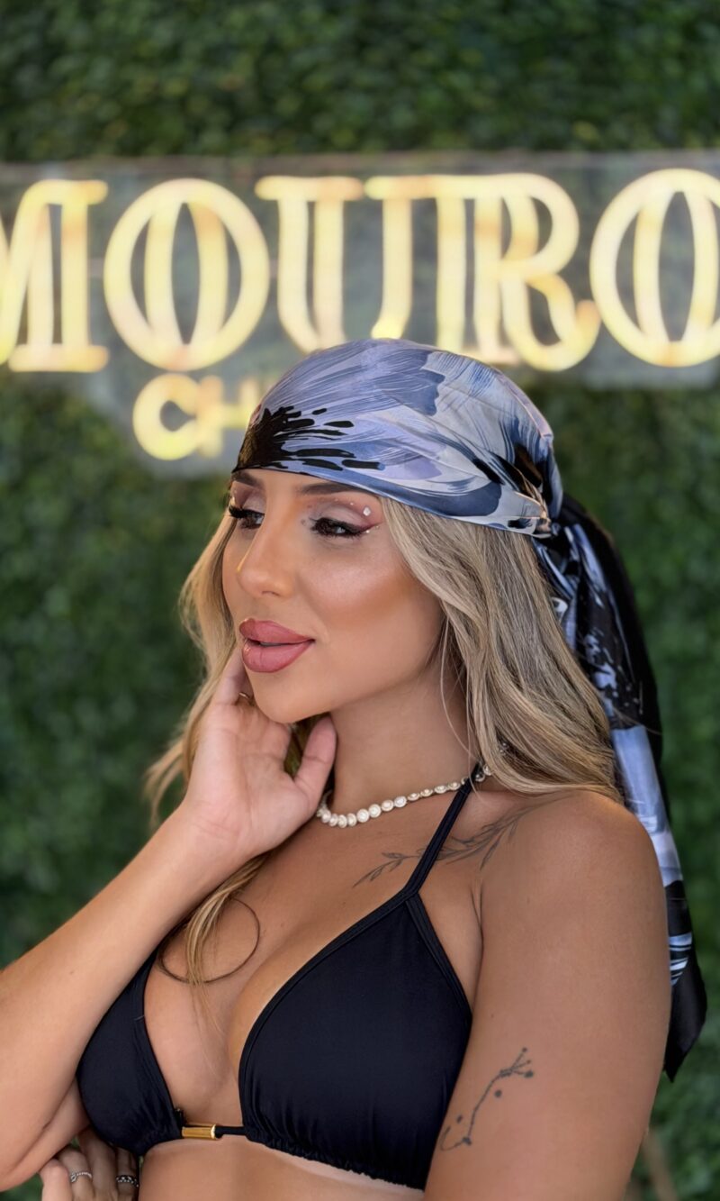 lenco cetim azul preto lenco cetim azul preto