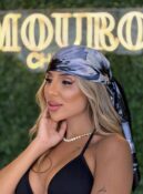 lenco cetim azul preto