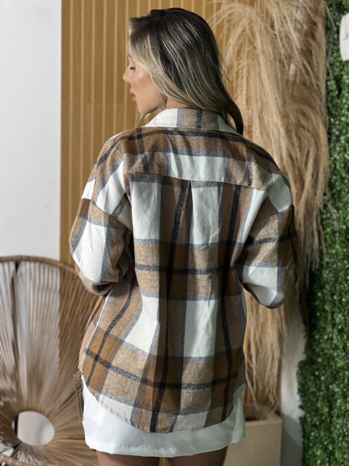 camisa xadrez bege camisa xadrez bege