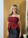 blusa batinha xadrez vermelho