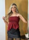 blusa batinha xadrez vermelho