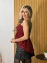 blusa batinha xadrez vermelho