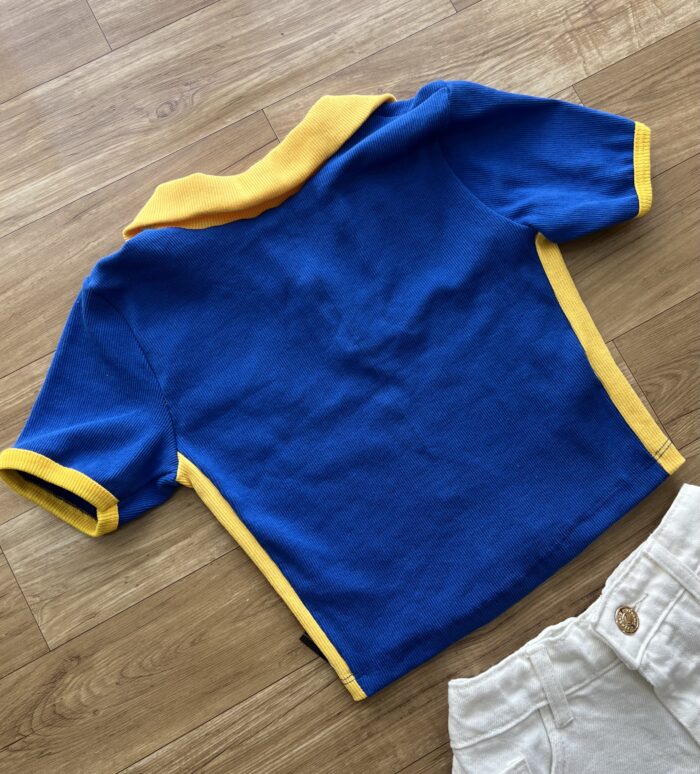 cropped gola polo brasil azul cropped gola polo brasil azul