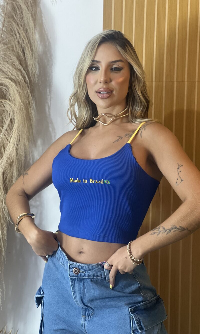 cropped made in brasil azul