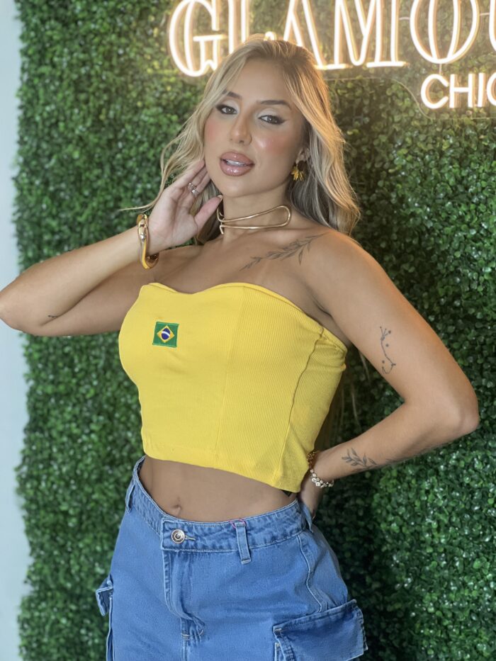 cropped bebel brasil amarelo