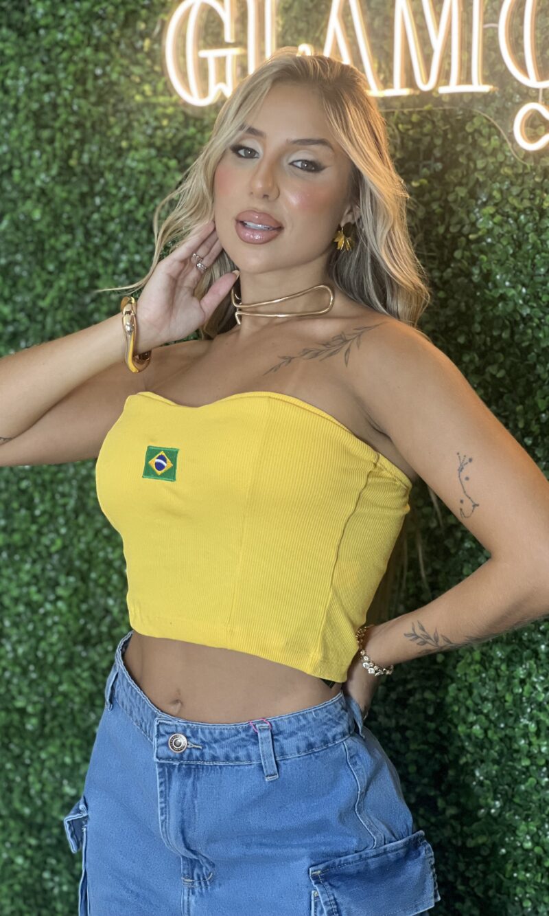 cropped bebel brasil amarelo