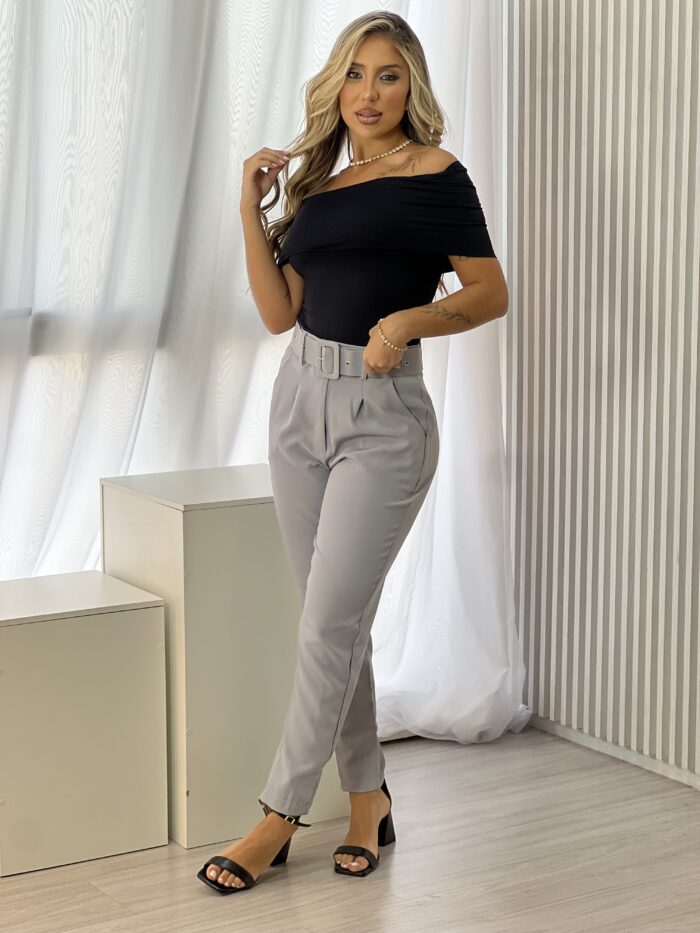 calca alfaiataria zandra cinza