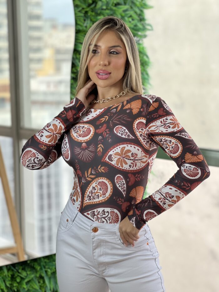 body estampado rafa marrom body estampado rafa marrom