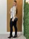camisa antonela listrada off preto