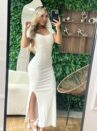 vestido longo adriana off white