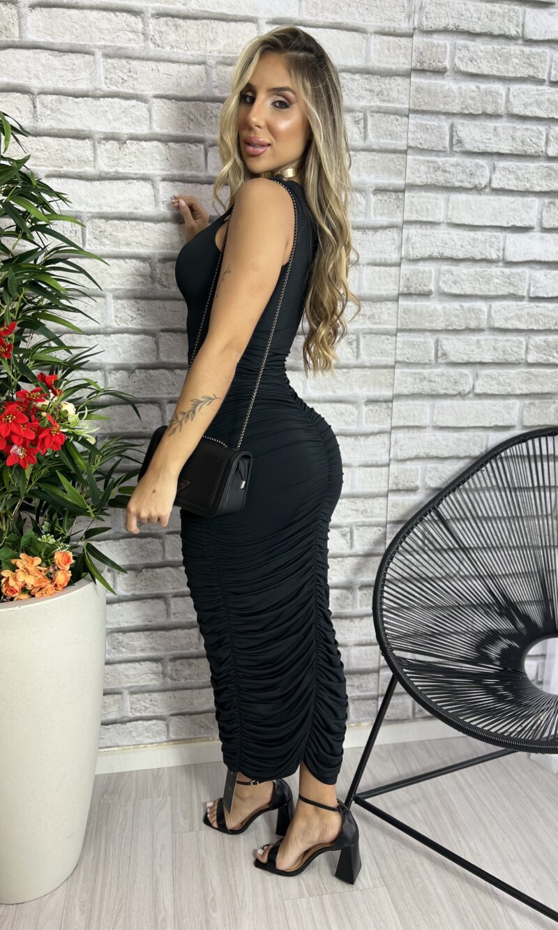 vestido midi sara preto vestido midi sara preto