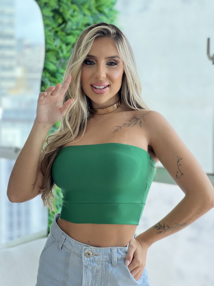 top faixa paula verde top faixa paula verde