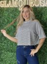 cropped listrado preto