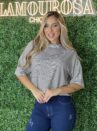 cropped listrado preto