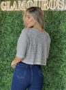 cropped listrado preto