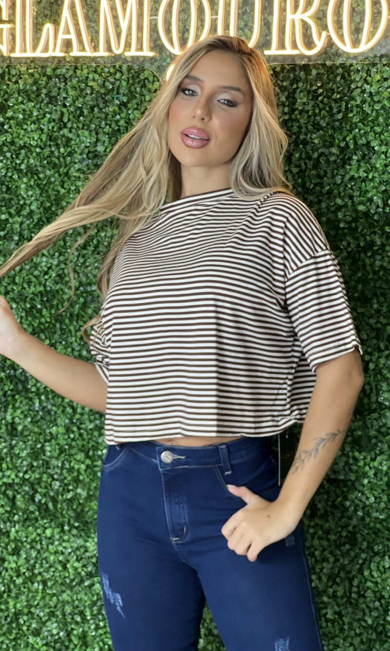 cropped listrado marrom cropped listrado marrom