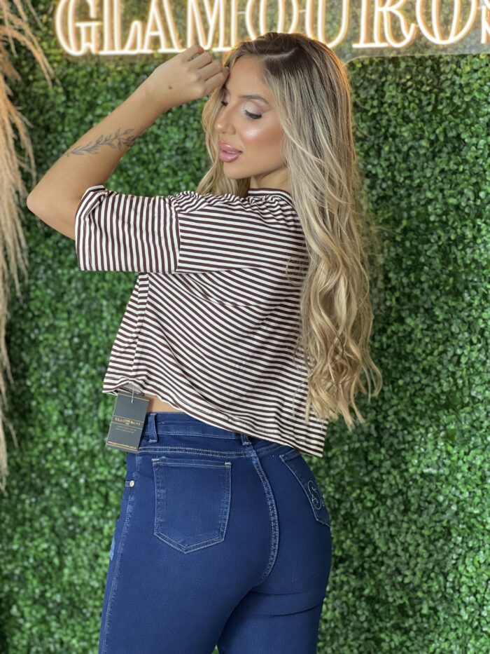 cropped listrado marrom cropped listrado marrom