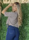 cropped listrado marrom