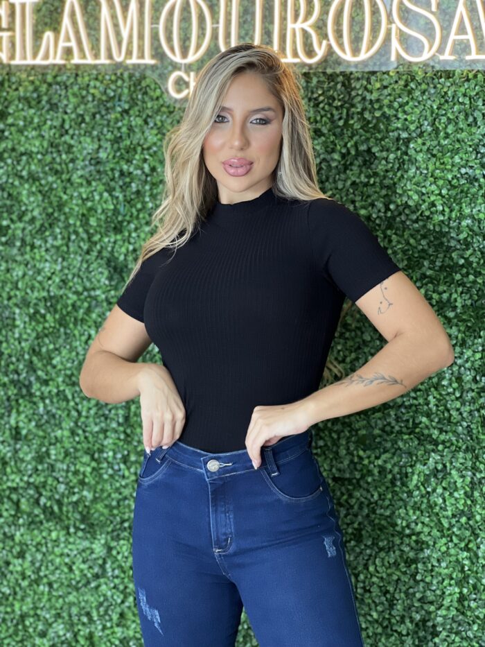 blusa canelada melissa preto blusa canelada melissa preto