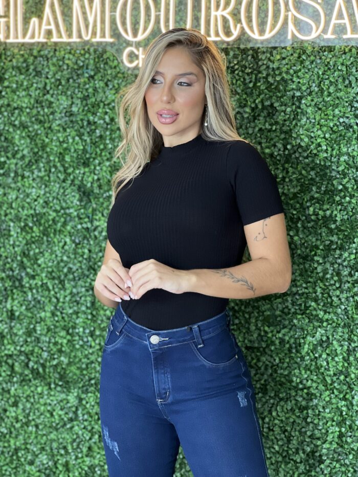 blusa canelada melissa preto blusa canelada melissa preto