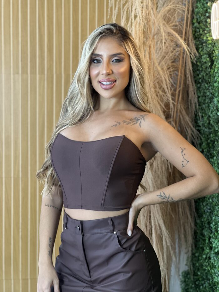 cropped carla marrom cropped carla marrom