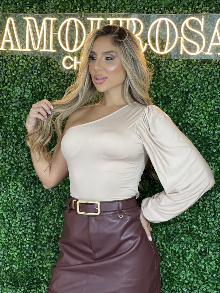 cropped manga longa camila bege