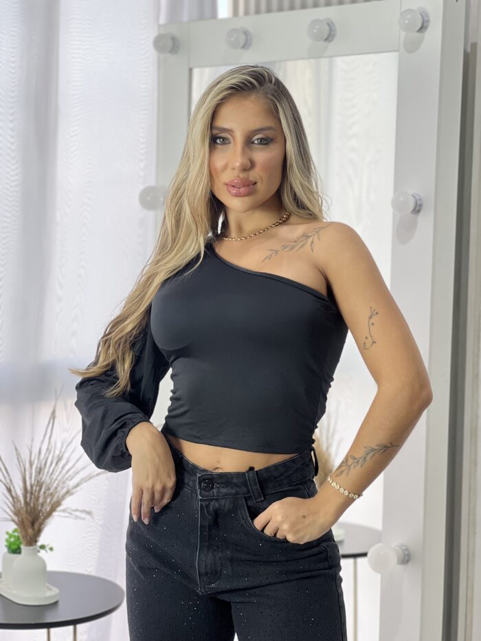 cropped manga longa camila preto
