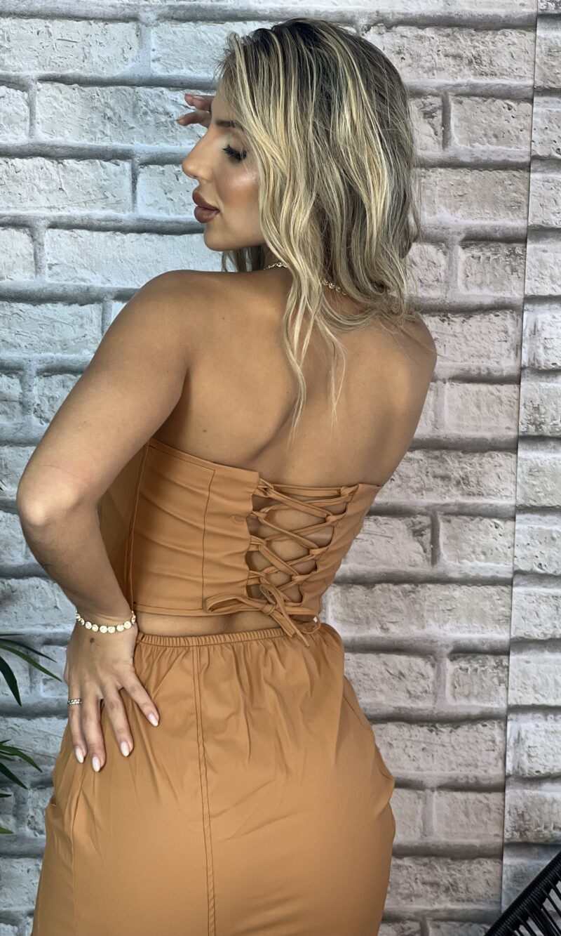 vestido courino kyara caramelo