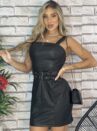 vestido courino aline preto