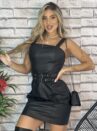 vestido courino aline preto